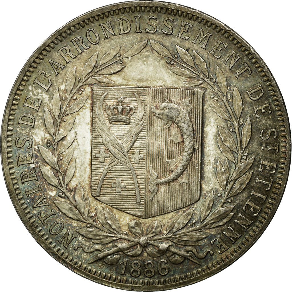 France, Token, Notaires de l'Arrondissement de Saint-Etienne, 1886, MS(60-62)