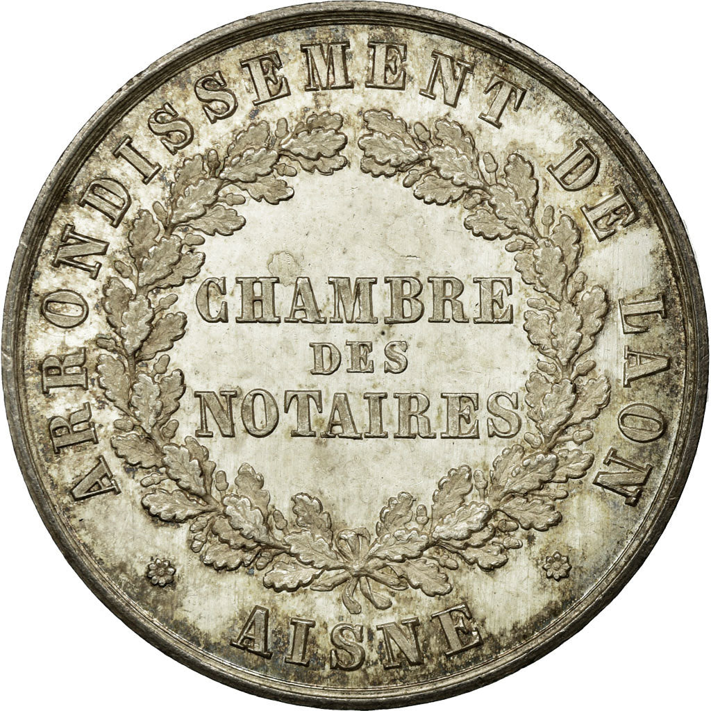 France, Jeton, Notaires de l'Arrondissement de Laon, Aisne, SUP, Argent