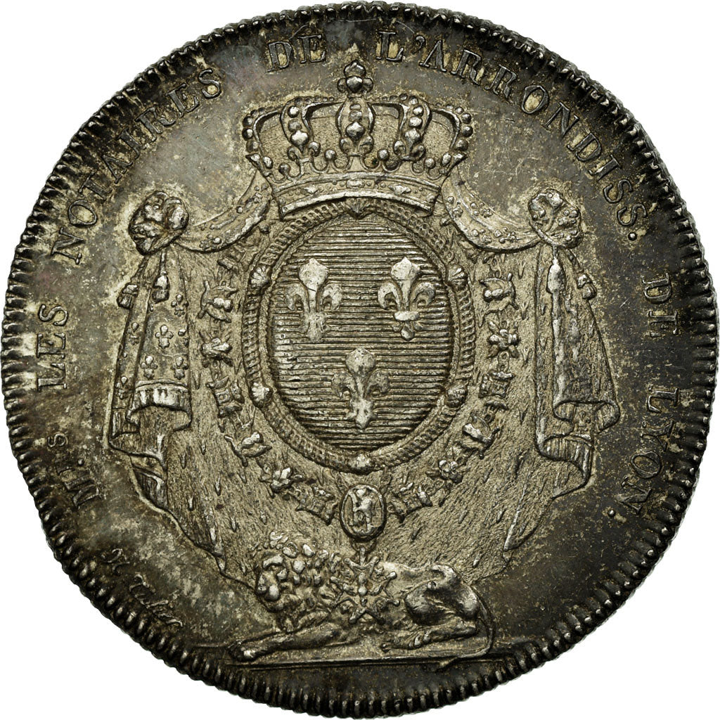 France, Token, Restauration, Notaires de Lyon, 1812, Tiolier, AU(55-58), Silver