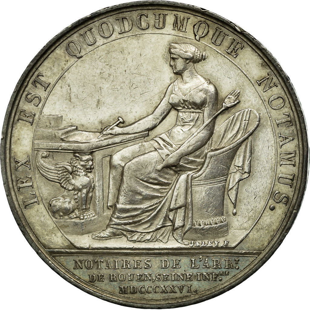 Francia, Token, Charles X, Notaires de l'Arrondissement de Rouen, 1826, Barre