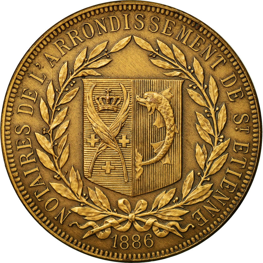 Francia, Token, Notaires de l'Arrondissement de Saint-Etienne, 1886, SPL