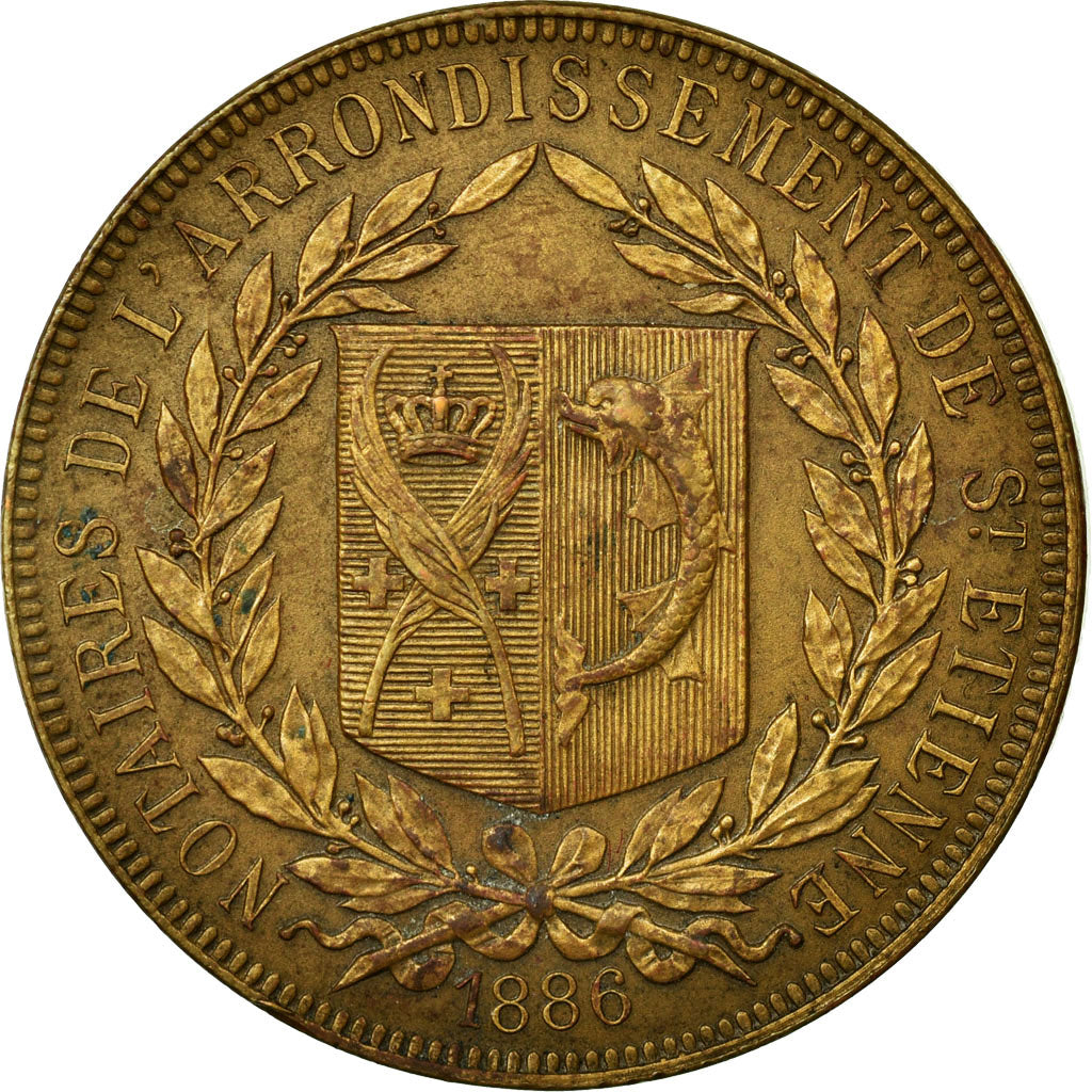 France, Token, Notaires de l'Arrondissement de Saint-Etienne, 1886, AU(55-58)
