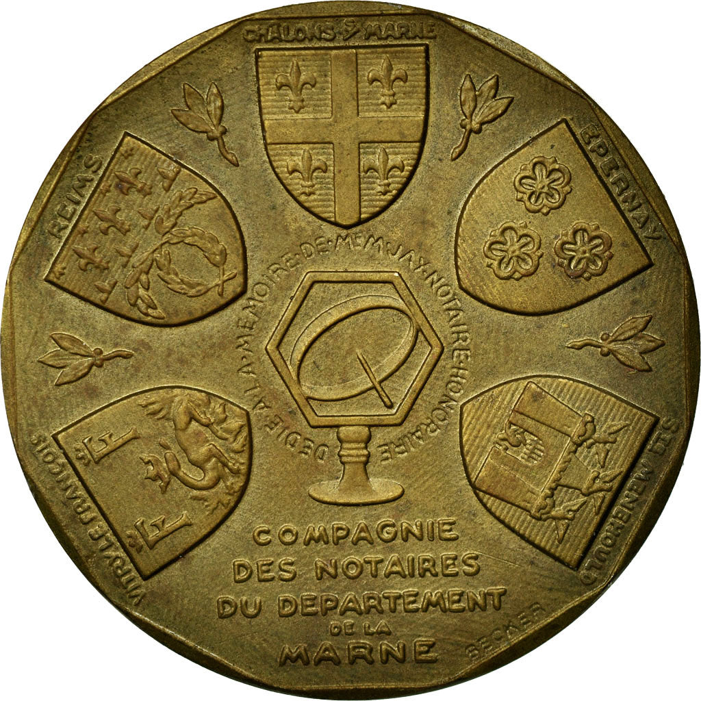 Frankrijk, Token, Notaires du Département de la marne, Cochet, PR, Bronze
