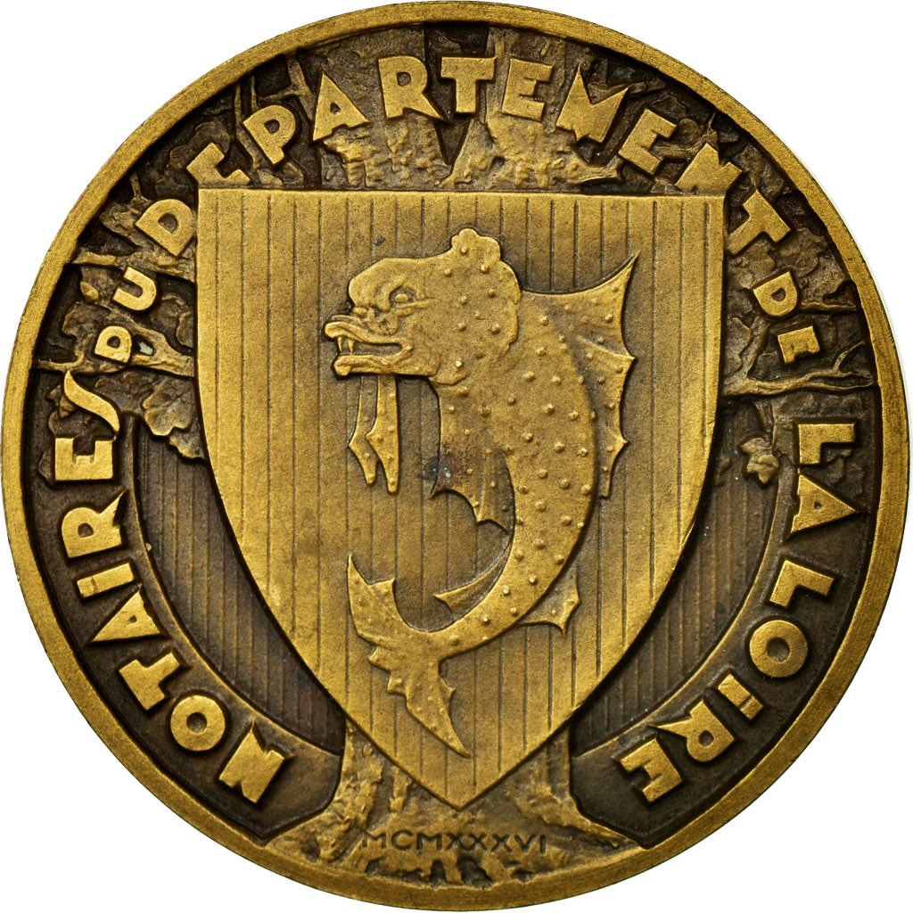 Francia, Token, Notaires du Département de la Loire, 1936, SPL, Bronzo