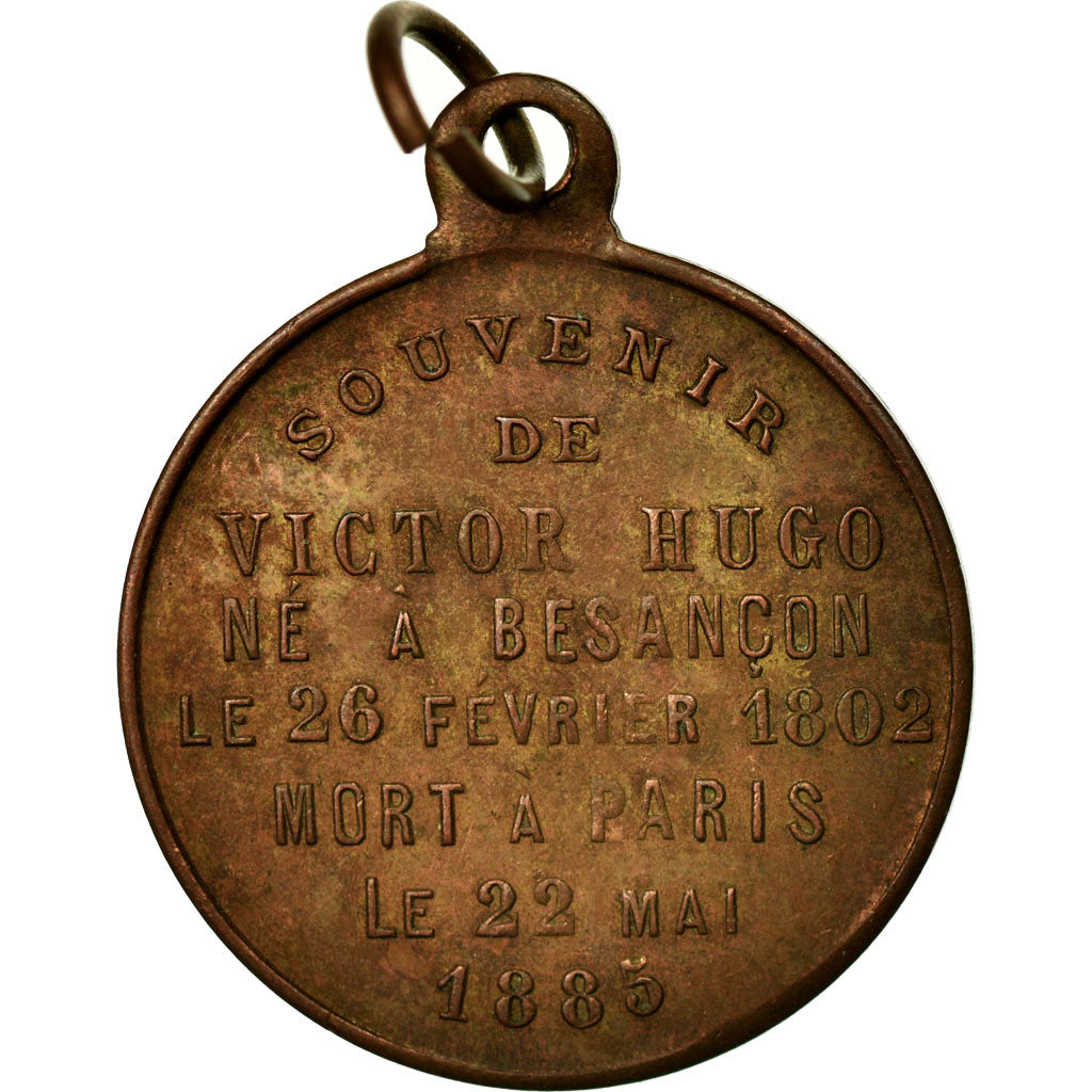 France, Medal, Souvenir de Victor Hugo, 1885, EF(40-45), Copper