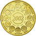 France, Medal, Naissance de l'Euro Fiduciaire, 2002, MS(64), Copper Gilt
