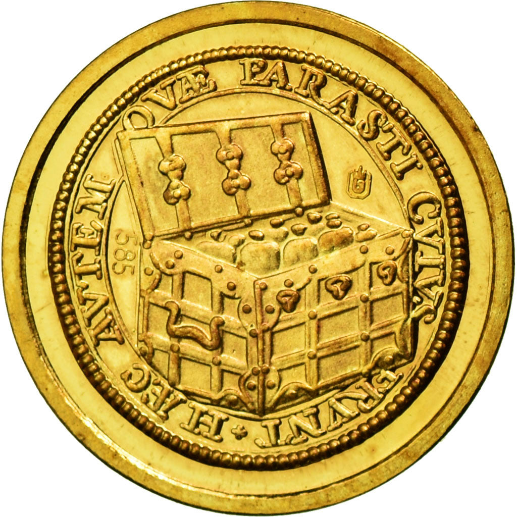 France, Medal, 10 ans de l'Euro, MS(65-70), Gold