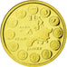France, Medal, 10 ans de l'Euro, MS(65-70), Gold