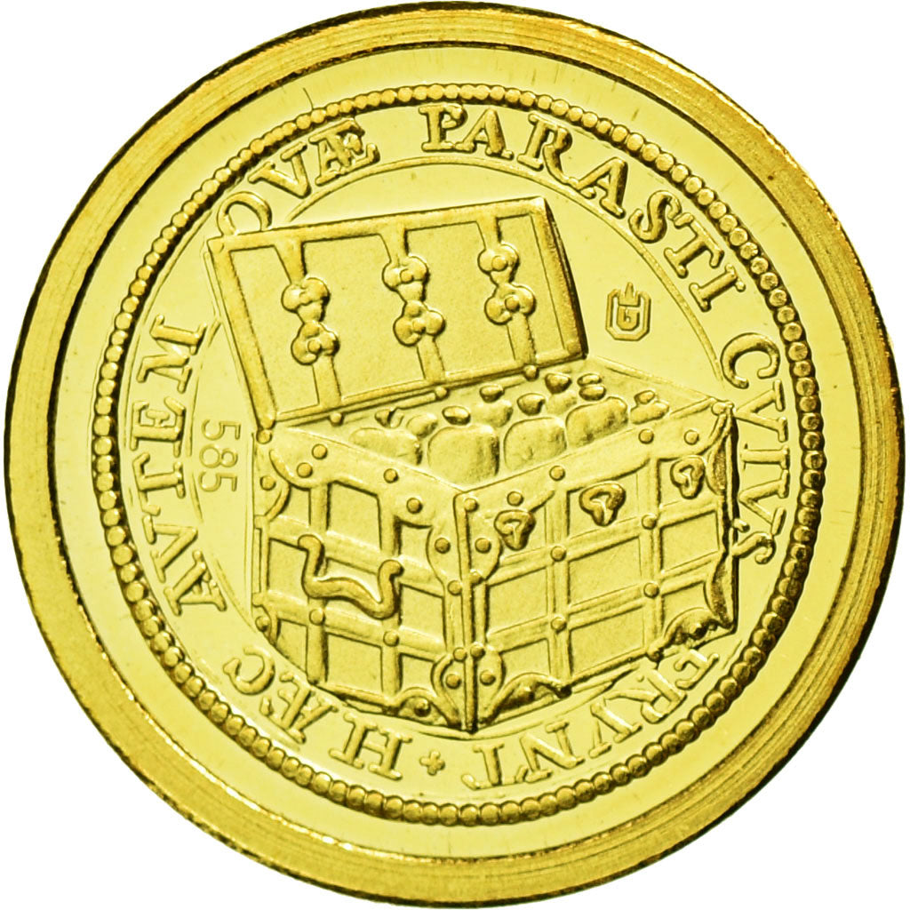 France, Medal, 10 ans de l'Euro, MS(65-70), Gold