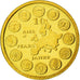 France, Medal, 10 ans de l'Euro, 2009, MS(65-70), Gold