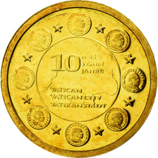 Vatican, Medal, 10 ans de l'Euro, 2009, MS(65-70), Gold