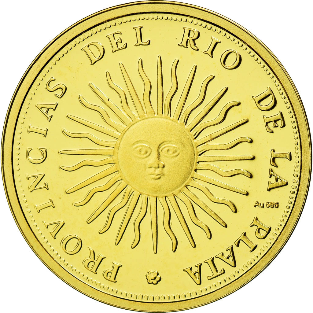 France, Medal, Reproduction du Peso Argentin, MS(65-70), Gold