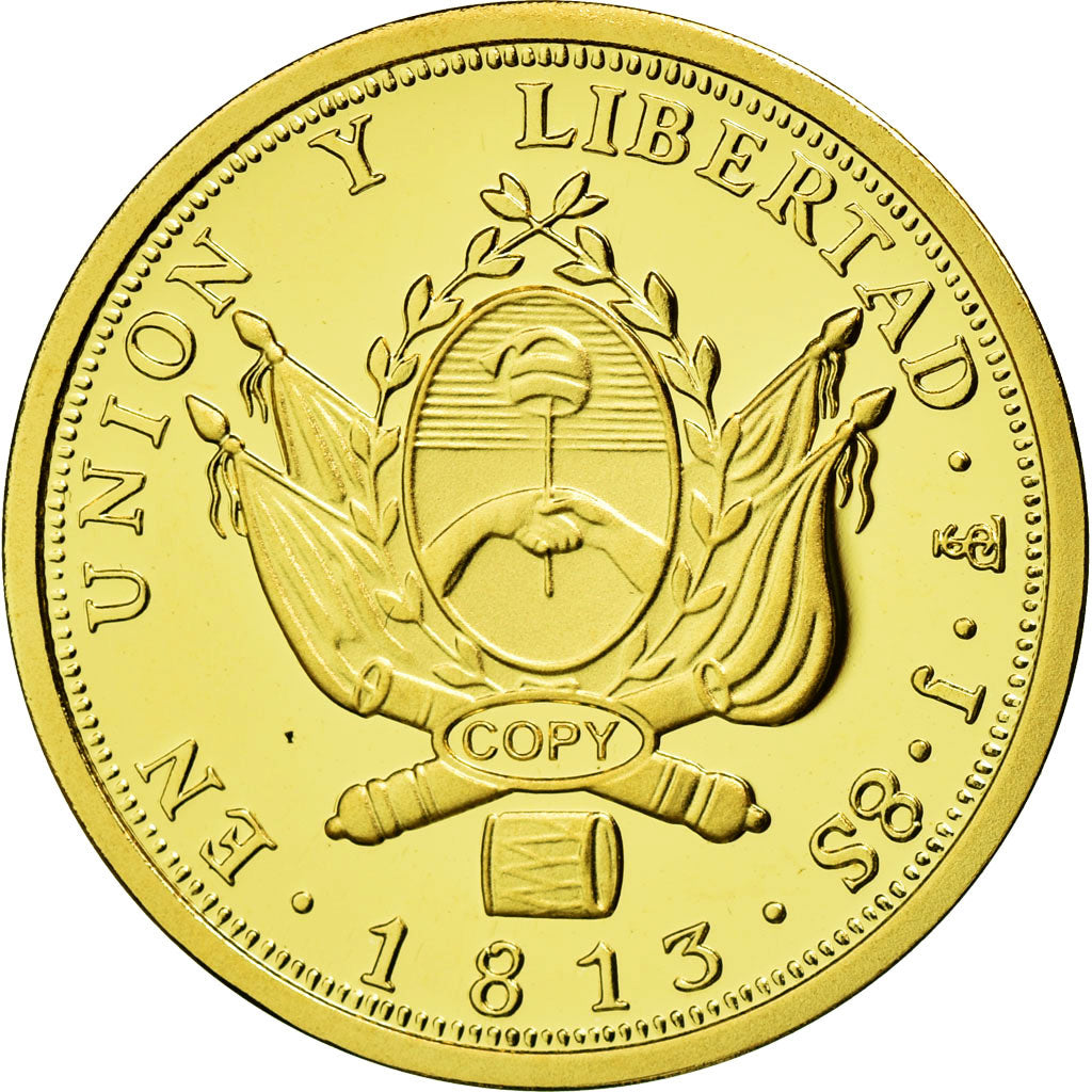 France, Medal, Reproduction du Peso Argentin, MS(65-70), Gold