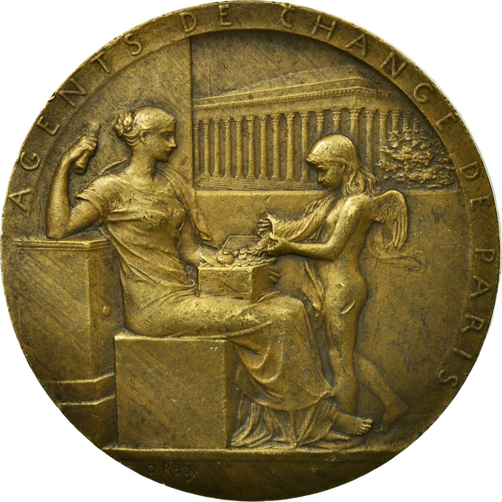 France, Medal, Banque, Agents de Change de Paris, 1898, Roty, AU(50-53), Copper