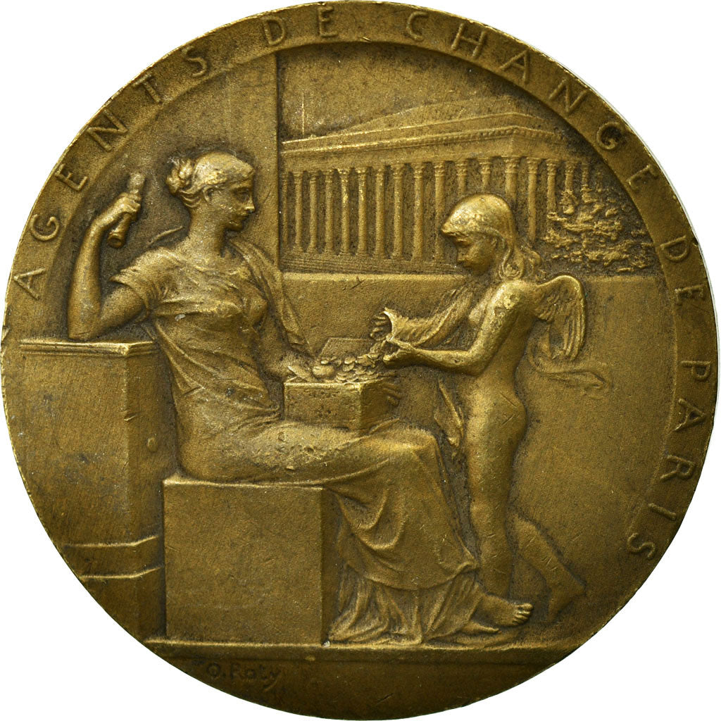 France, Medal, Banque, Agents de Change de Paris, 1898, Roty, EF(40-45), Copper