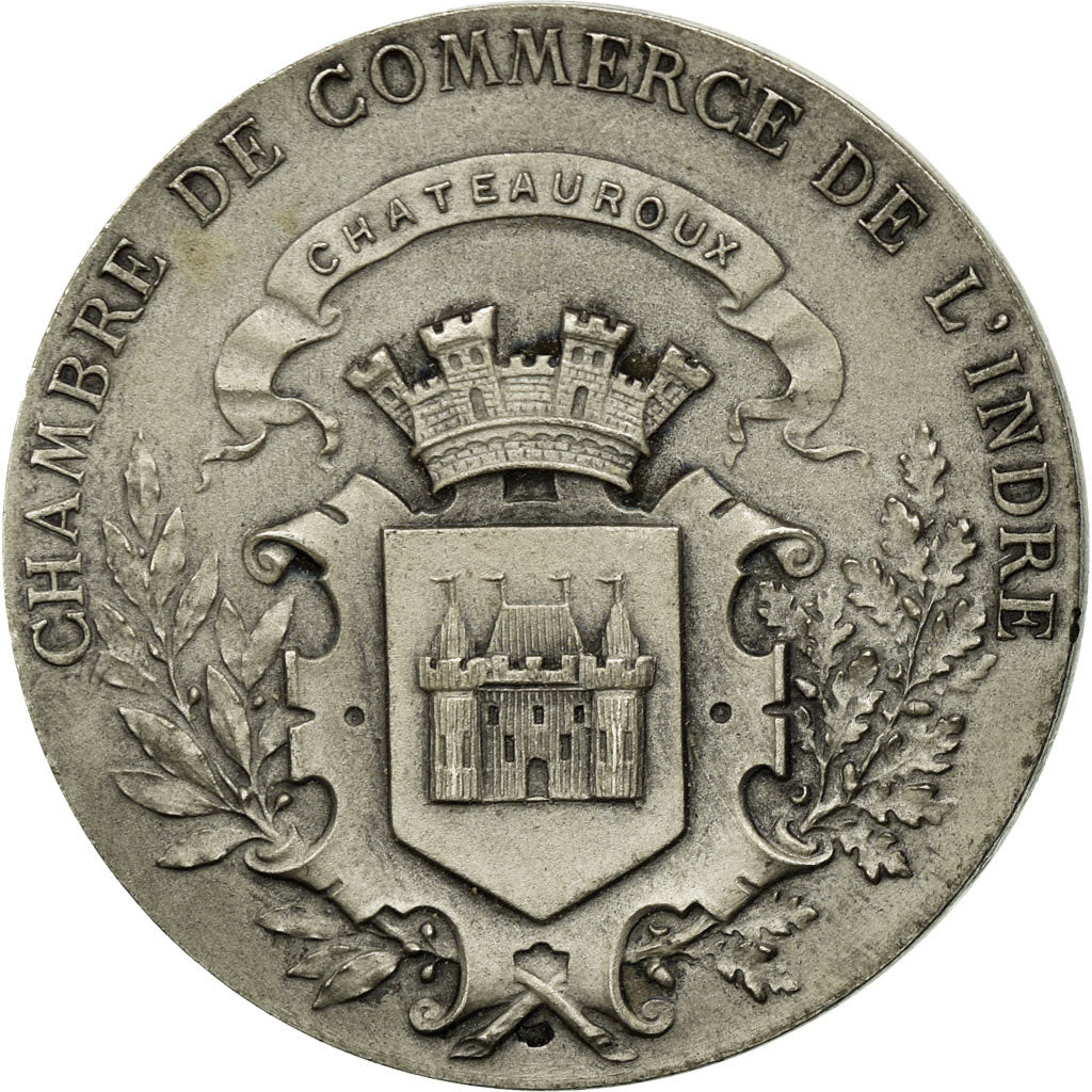 France, Medal, Chambre de Commerce de l'Indre, Châteauroux, Roty, AU(55-58)