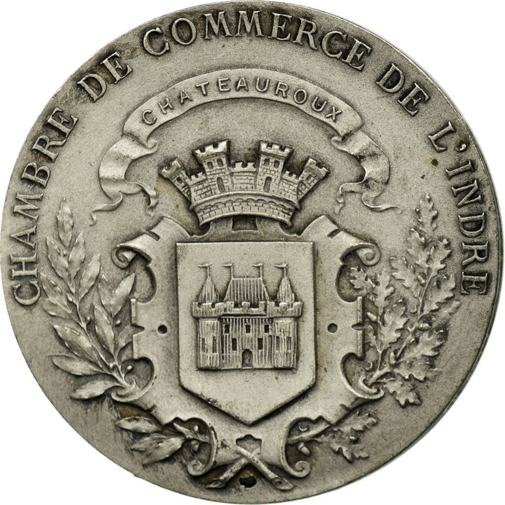France, Medal, Chambre de Commerce de l'Indre, Châteauroux, Roty, AU(50-53)