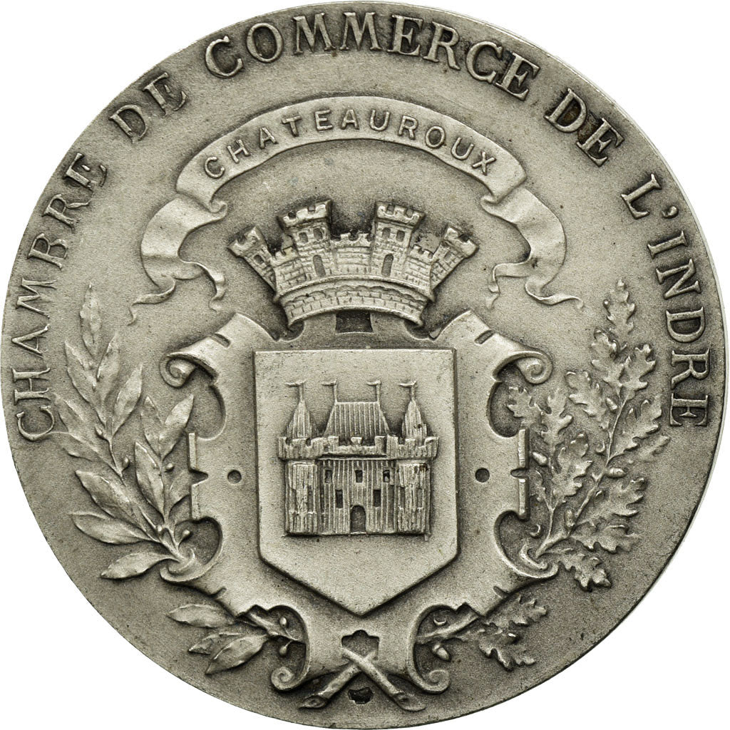 France, Medal, Chambre de Commerce de l'Indre, Châteauroux, Roty, AU(50-53)