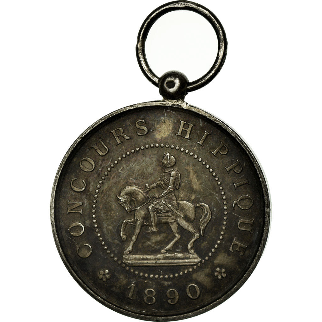 France, Medal, Concours Hippique, Ville d'Orléans, 1890, AU(55-58), Silver