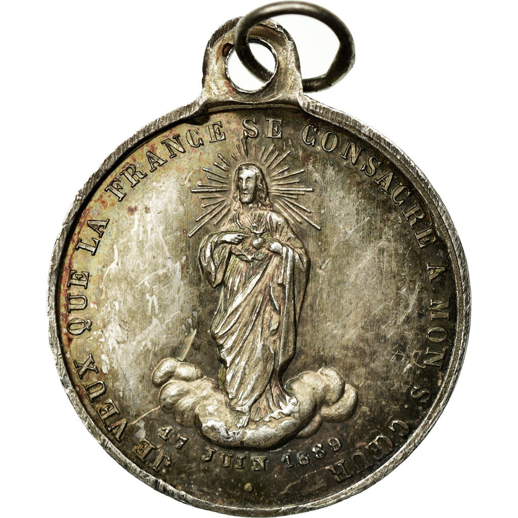France, Medal, Religion, Consécration au Sacré Coeur de Jésus, 1889