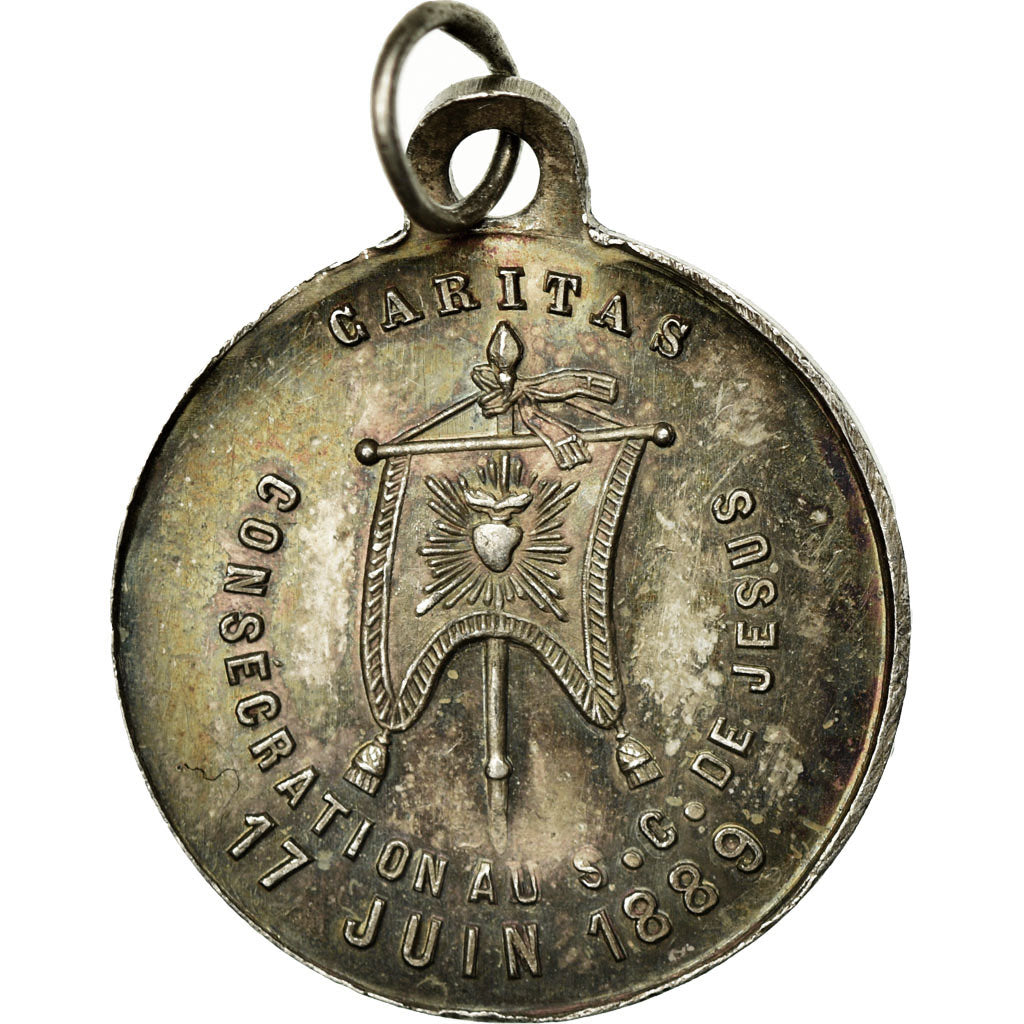 France, Medal, Religion, Consécration au Sacré Coeur de Jésus, 1889