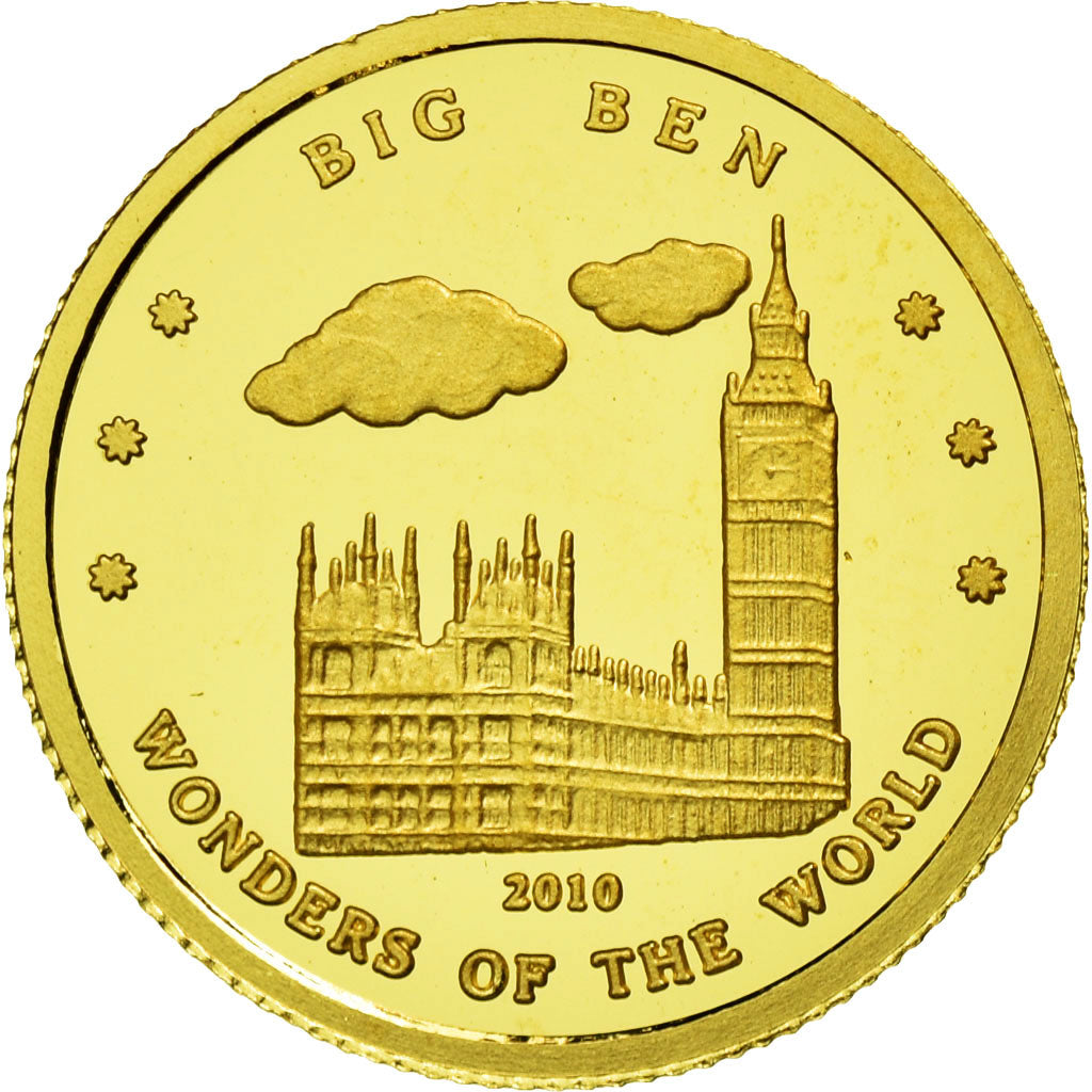 United Kingdom , Medal, Big Ben, 10 Won, 2010, MS(65-70), Gold