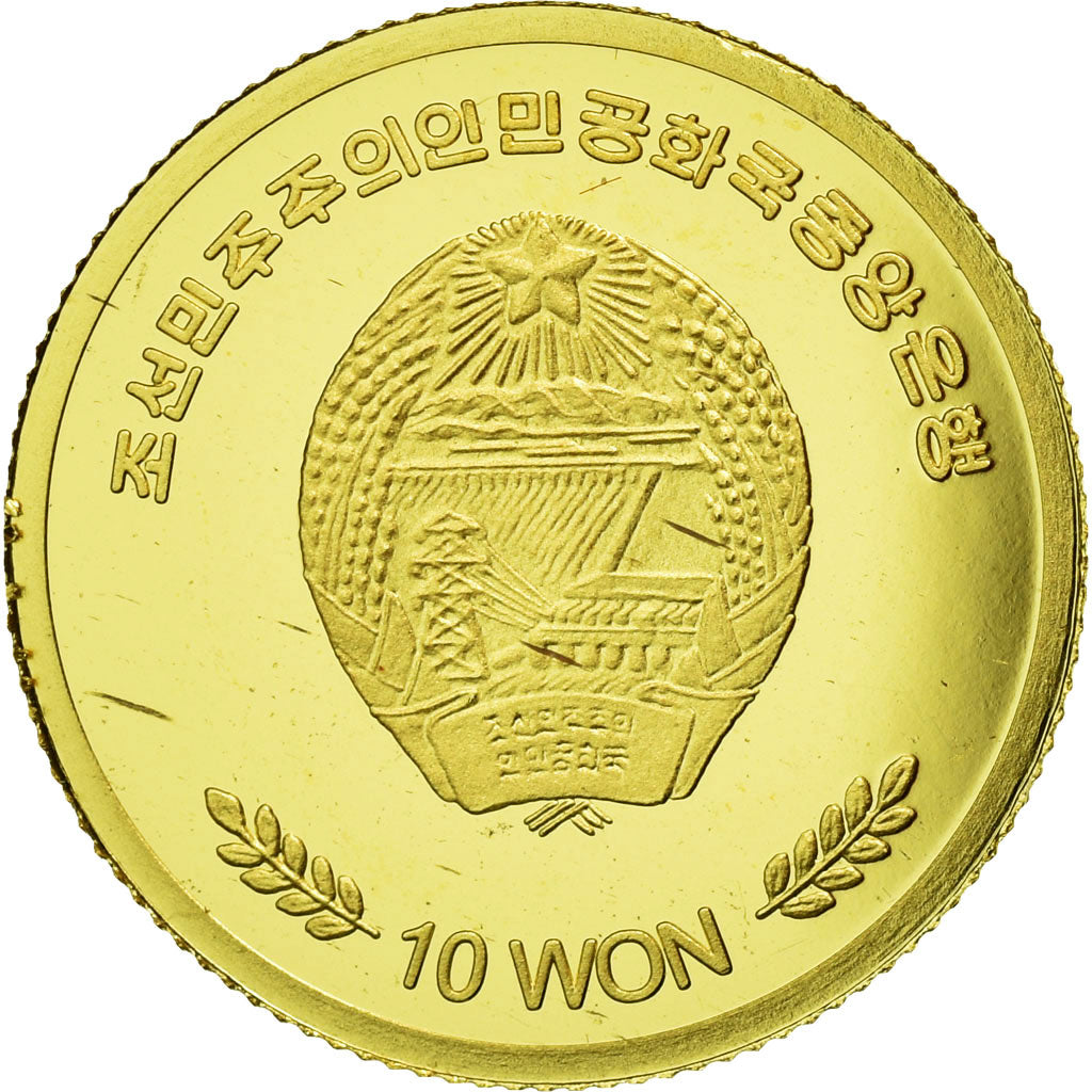 Italie, Médaille, Tour de Pise, 10 Won, 2009, FDC, Or