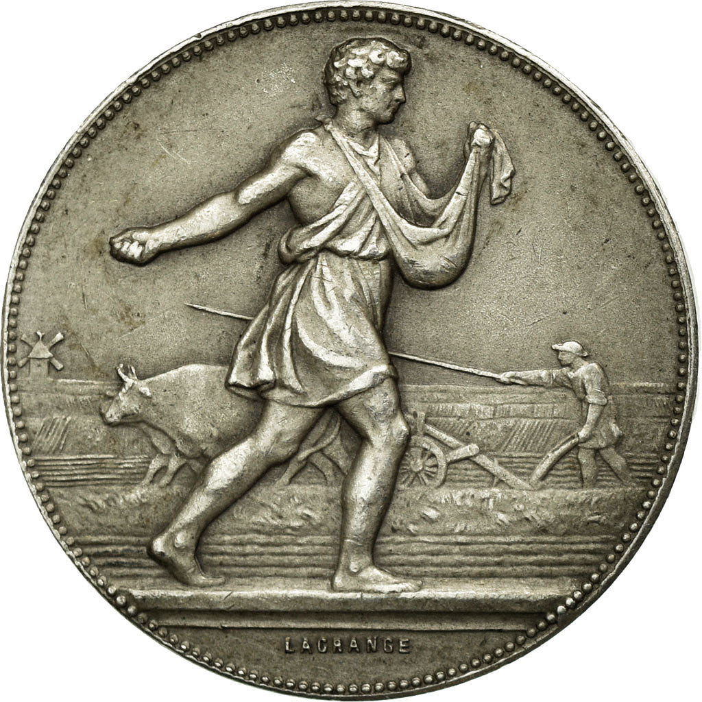 France, Medal, Caisse d'Epargne de Laon, Lagrange, AU(55-58), Silver