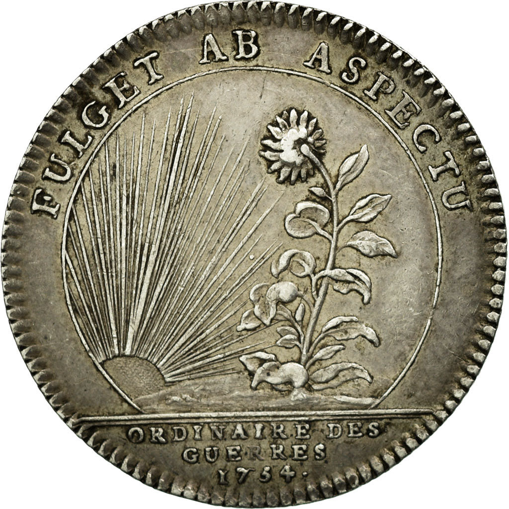 France, Token, Louis XV, Ordinaire des Guerres, 1754, AU(50-53), Silver