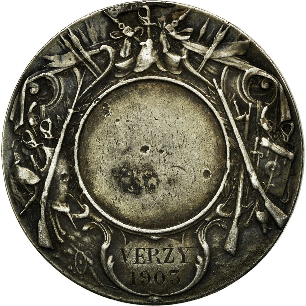 Frankrijk, Medaille, Marianne Casquée, Patria, Verzy, 1903, Rives, ZF, Zilver