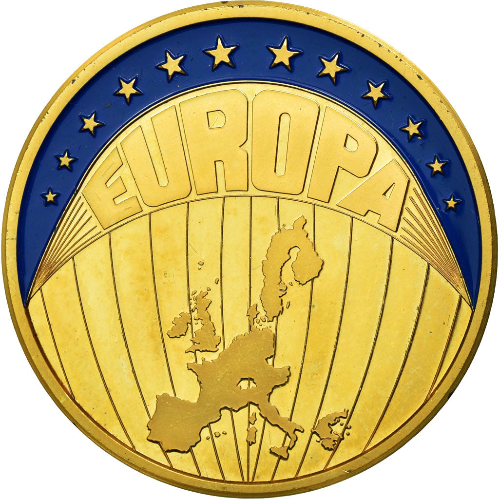 France, Medal, Ecu Europa, 1999, MS(65-70), Copper Gilt