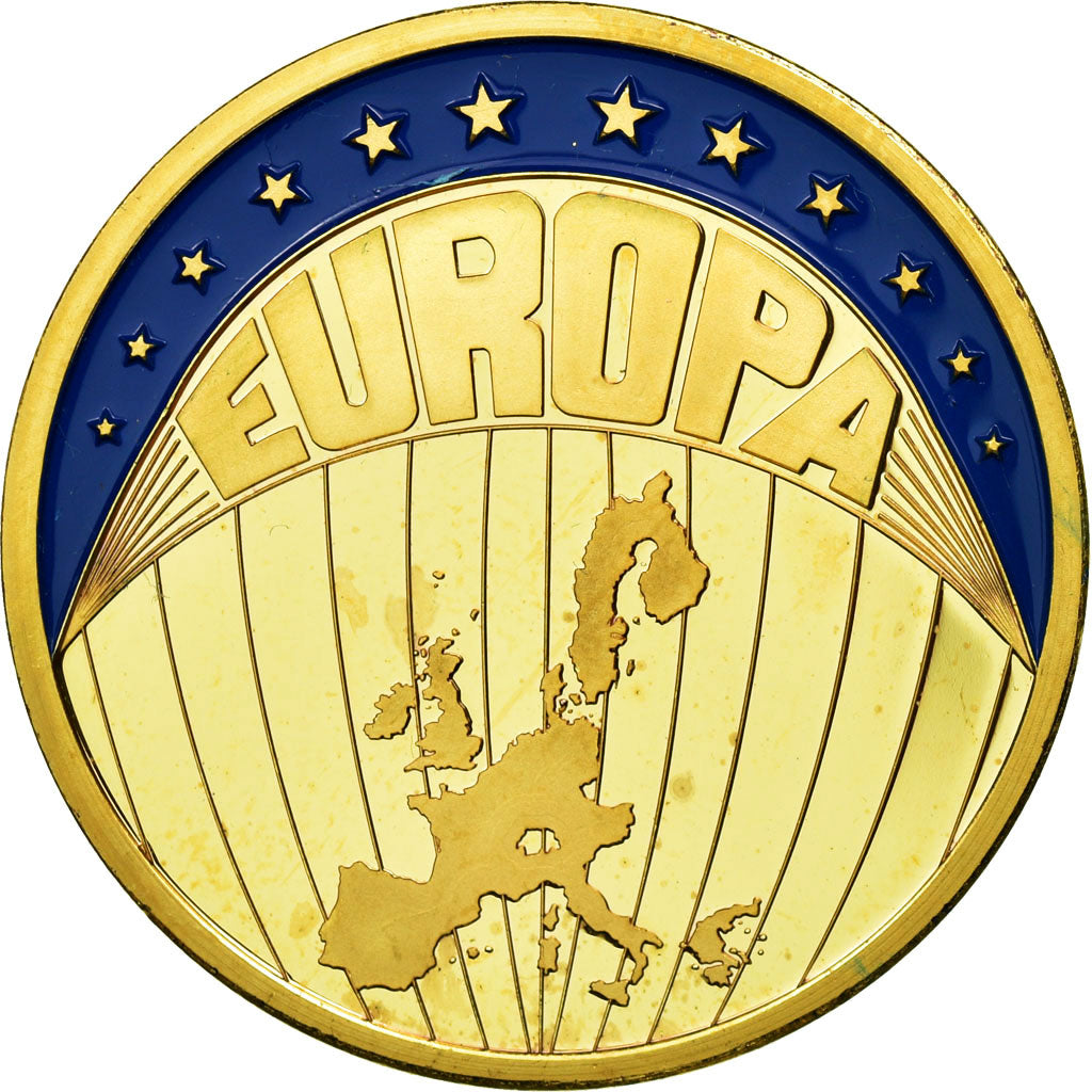 France, Medal, Ecu Europa, 1999, MS(65-70), Copper Gilt