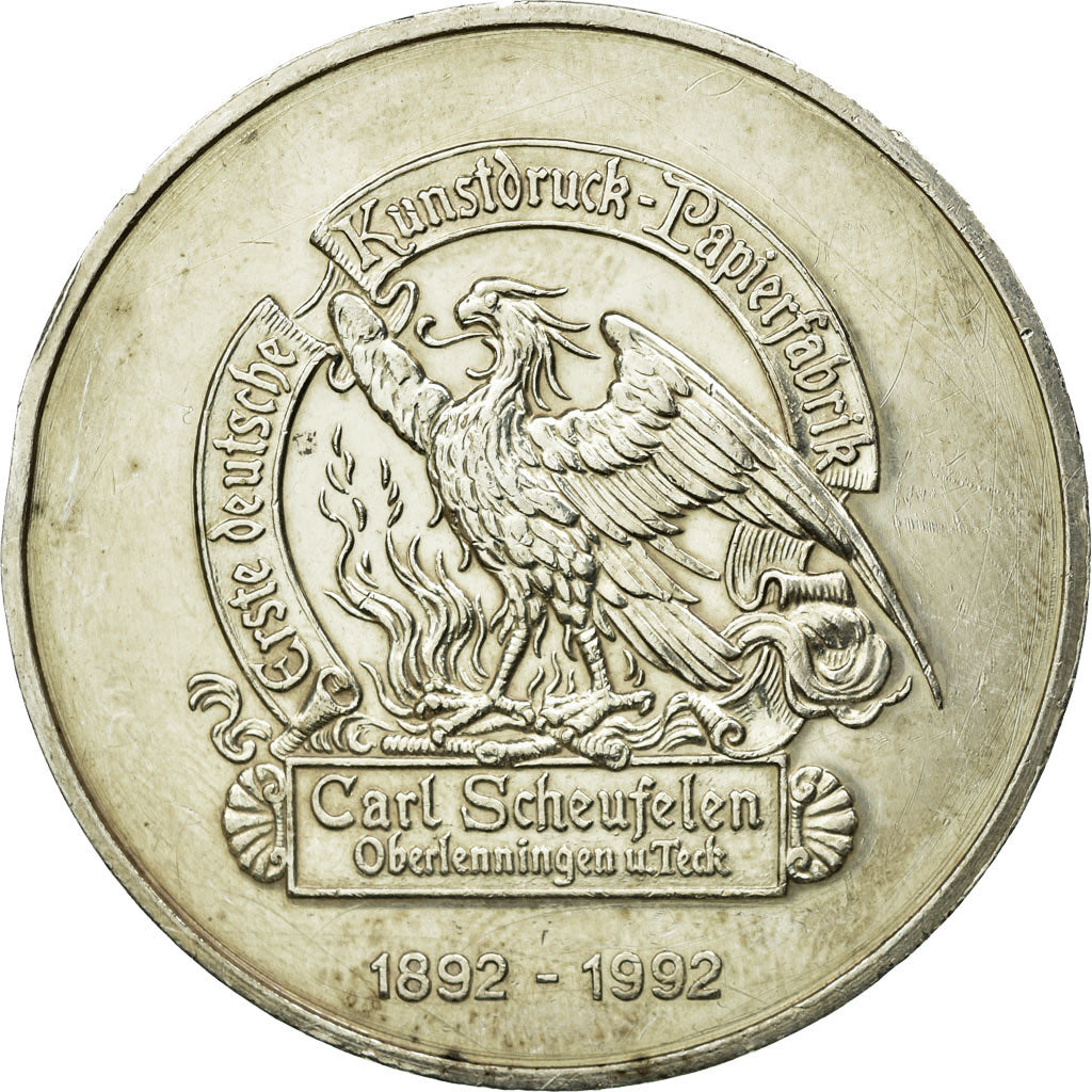 Germany, Medal, 100 Ans Phoenix Kunstdruckpapier Scheufeulen, 1992, AU(55-58)