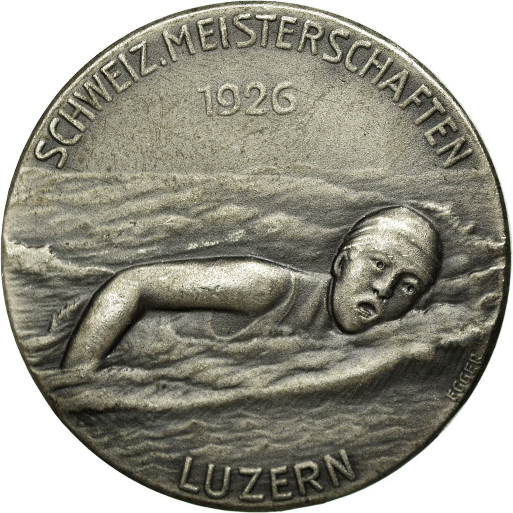 Switzerland, Medal, Schweiz Meisterschaften, Luzern, 1926, Egger, AU(55-58)