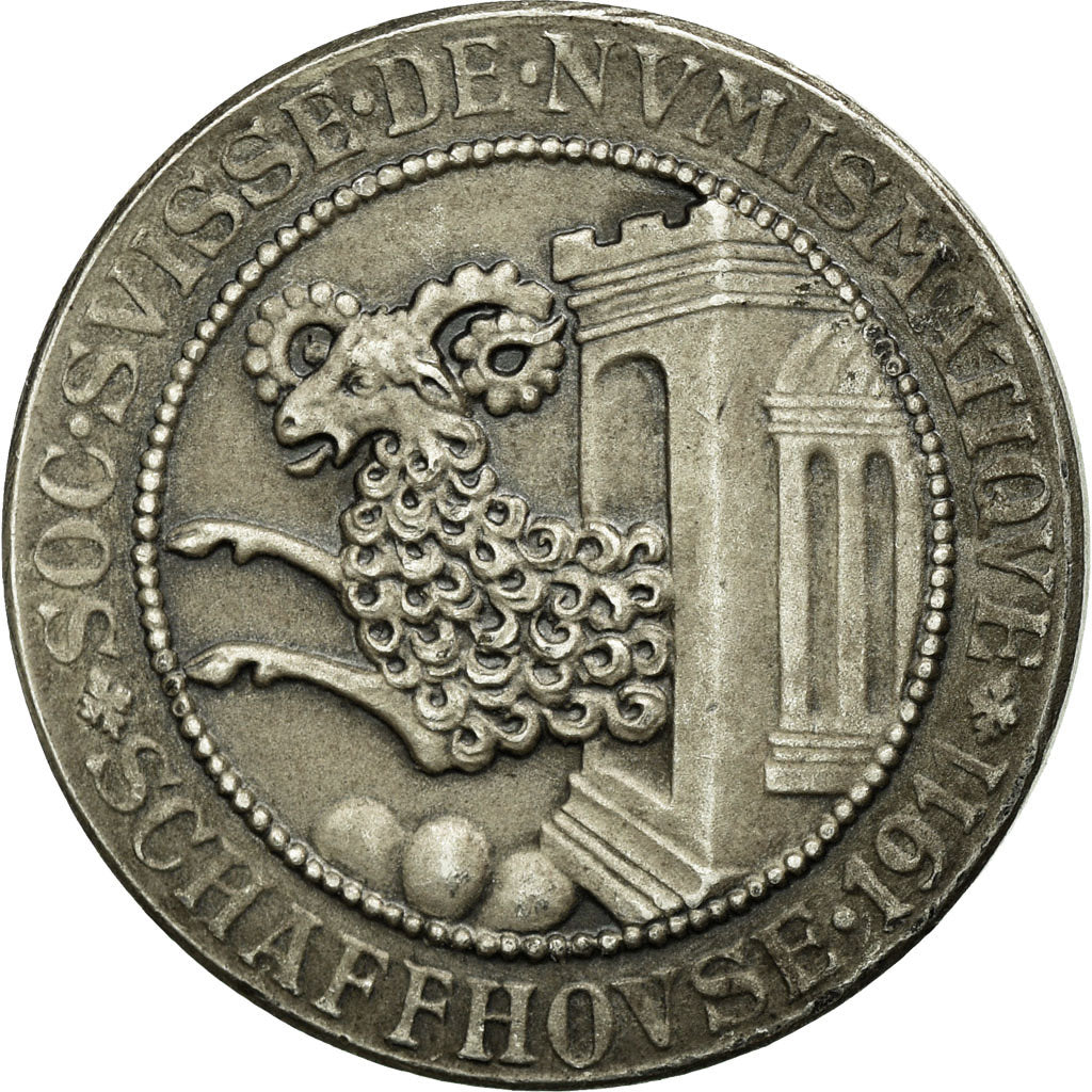 Suisse, Médaille, Schaffhouse, Société Suisse de Numismatique, 1911, TTB+