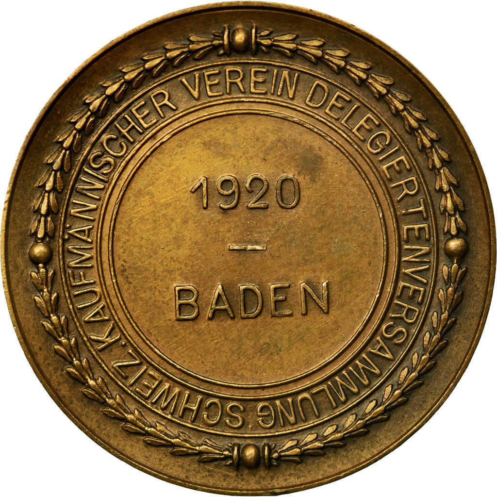 Switzerland, Medal, Kaufmännischer Verein Delegiertenversammlung, Baden, 1920