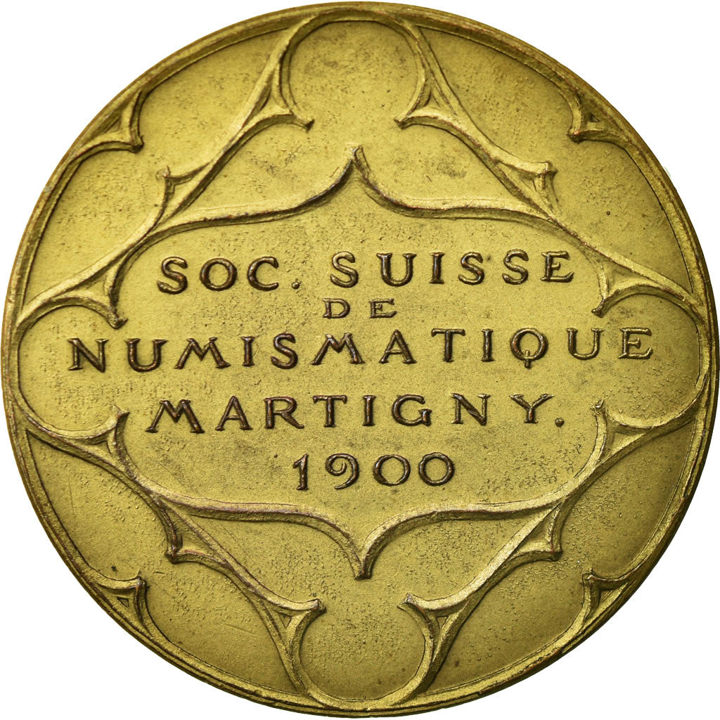 Suisse, Médaille, Société Suisse de numismatique, Martigny, 1900, SUP, Bronze