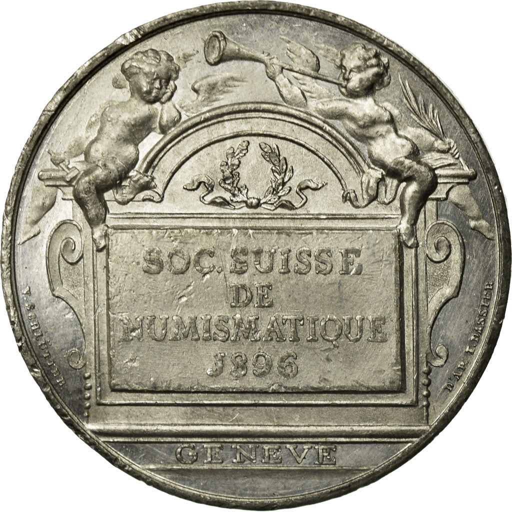 Suisse, Médaille, Société Suisse de Numismatique, Genève, 1896, Dassier