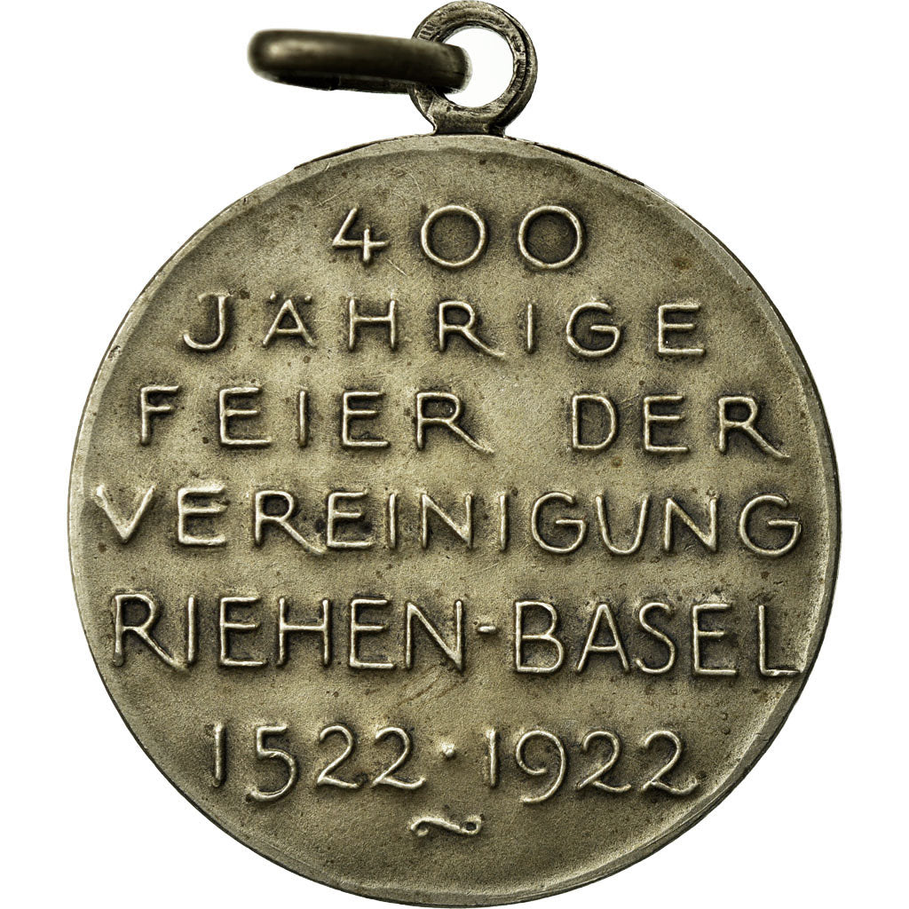 Switzerland, Medal, Feier Der Vereinigung Riehen-Basel, 400 Ans, 1922, Hans