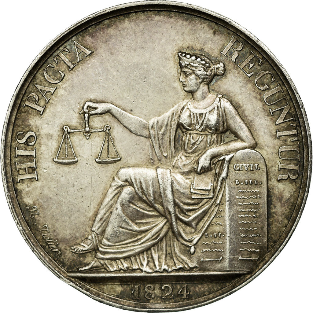 France, Token, Notaires de l'Arrondissement de Reims, 1824, Tiolier, AU(50-53)