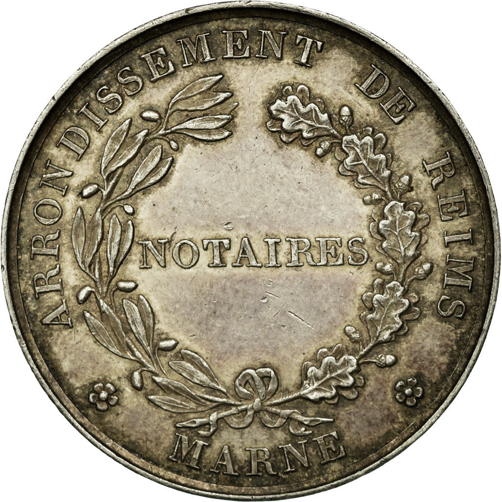 France, Token, Notaires de l'Arrondissement de Reims, 1824, Tiolier, AU(50-53)