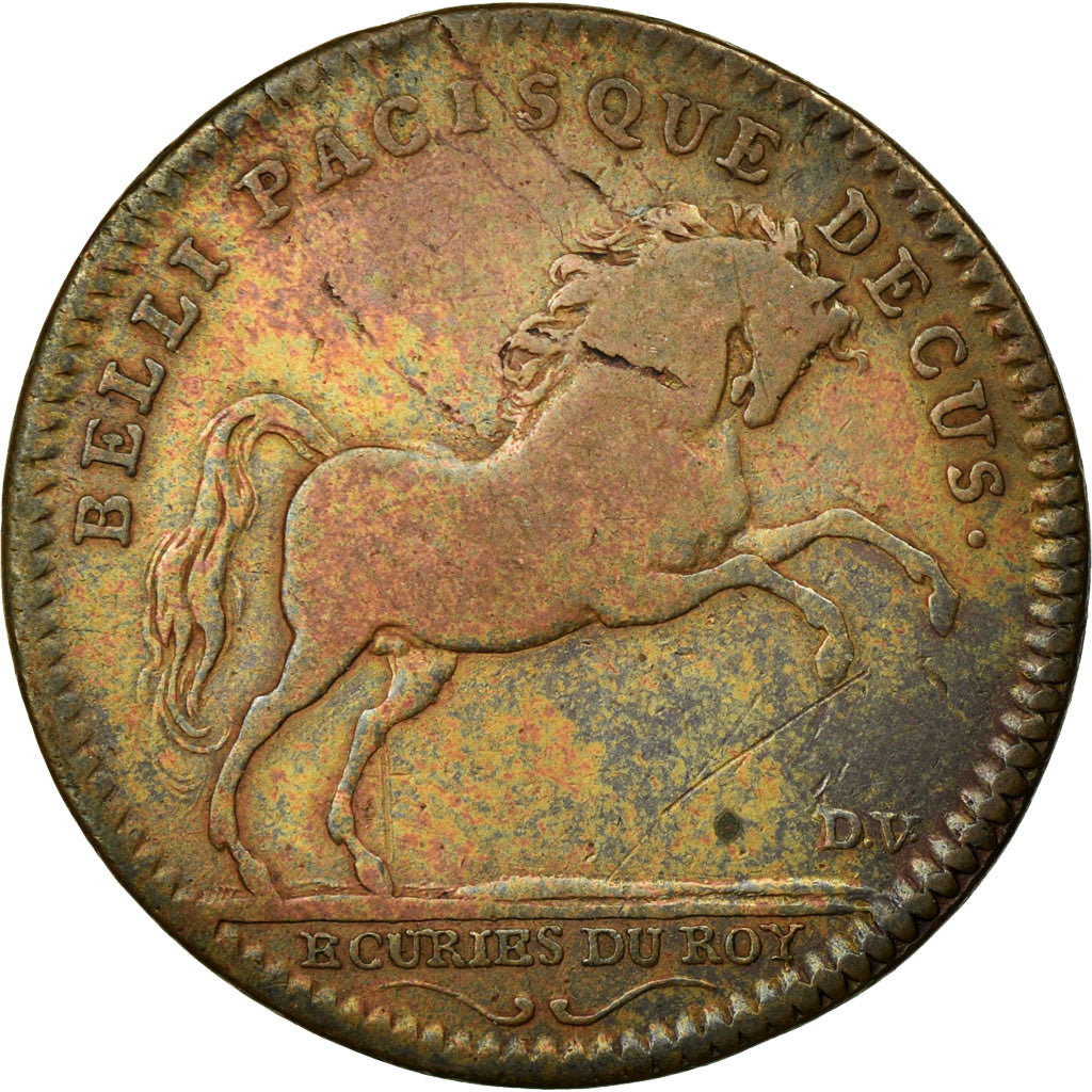 France, Jeton, Louis XV, Maison du Roi, Ecuries du Roi, TB+, Cuivre