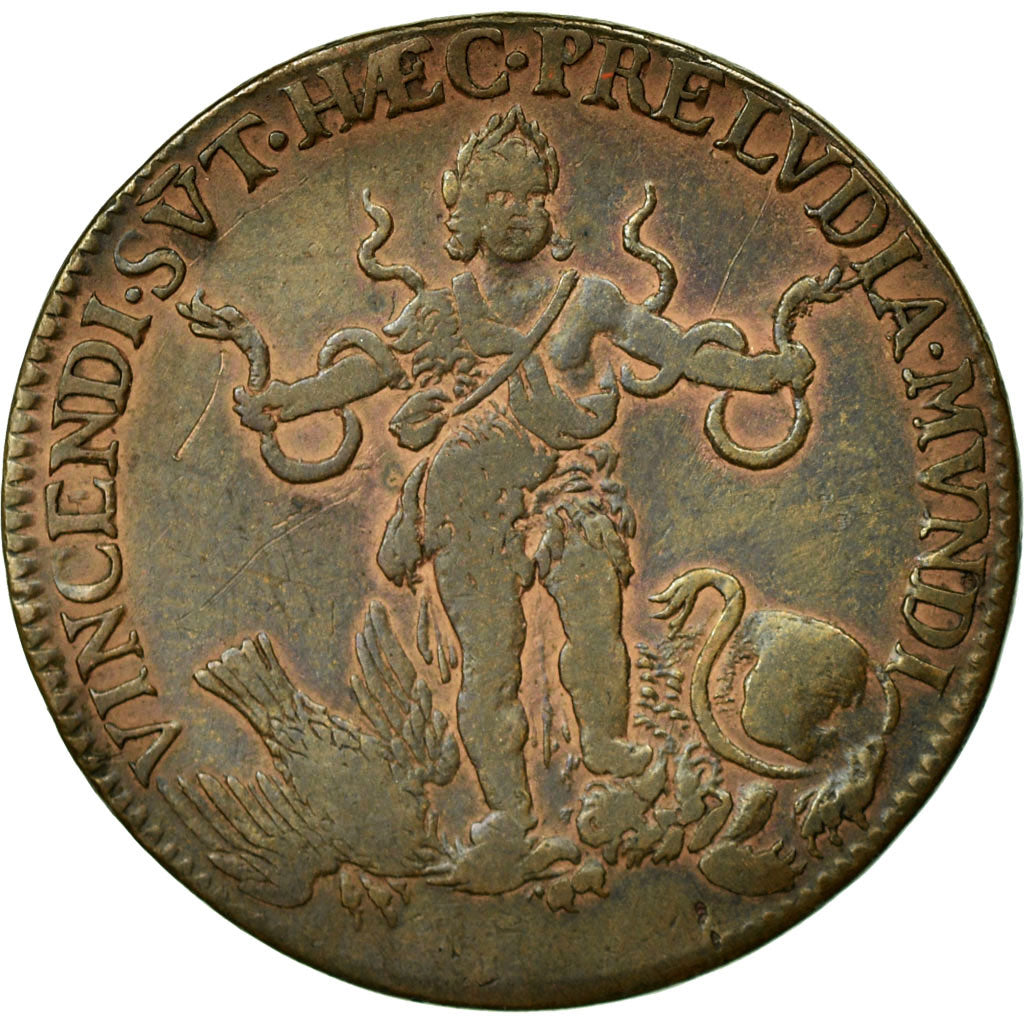 France, Token, Louis XIV, l'Adolescence du Roi, VF(30-35), Copper