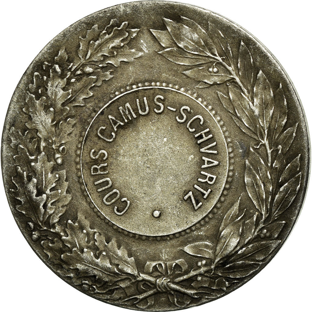 France, Medal, Art Nouveau, Cours Camus-Schwartz, Lenoir, AU(50-53), Silvered