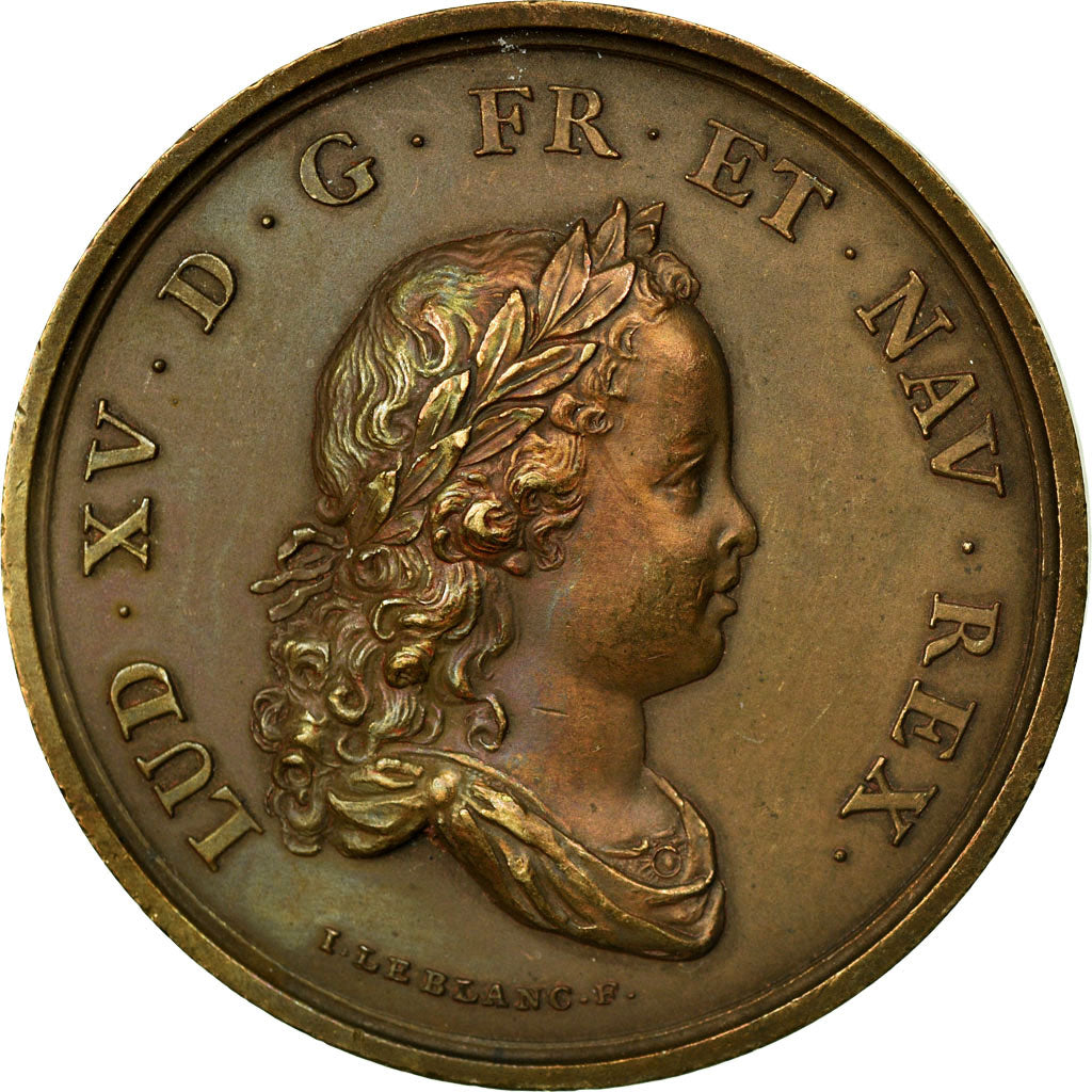France, Médaille, Louis XV, Régence de Philippe d'Orléans, Leblanc, Refrappe