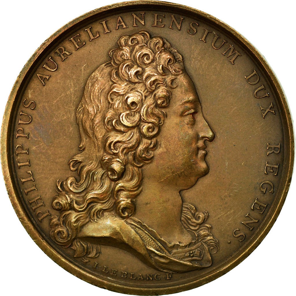 France, Médaille, Louis XV, Régence de Philippe d'Orléans, Leblanc, Refrappe