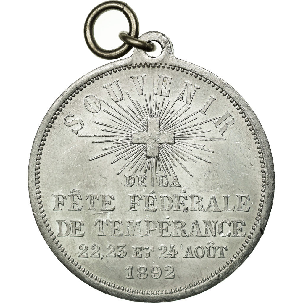 Switzerland, Medal, Fête Fédérale de Tempérance, Genève, 1892, Defaili