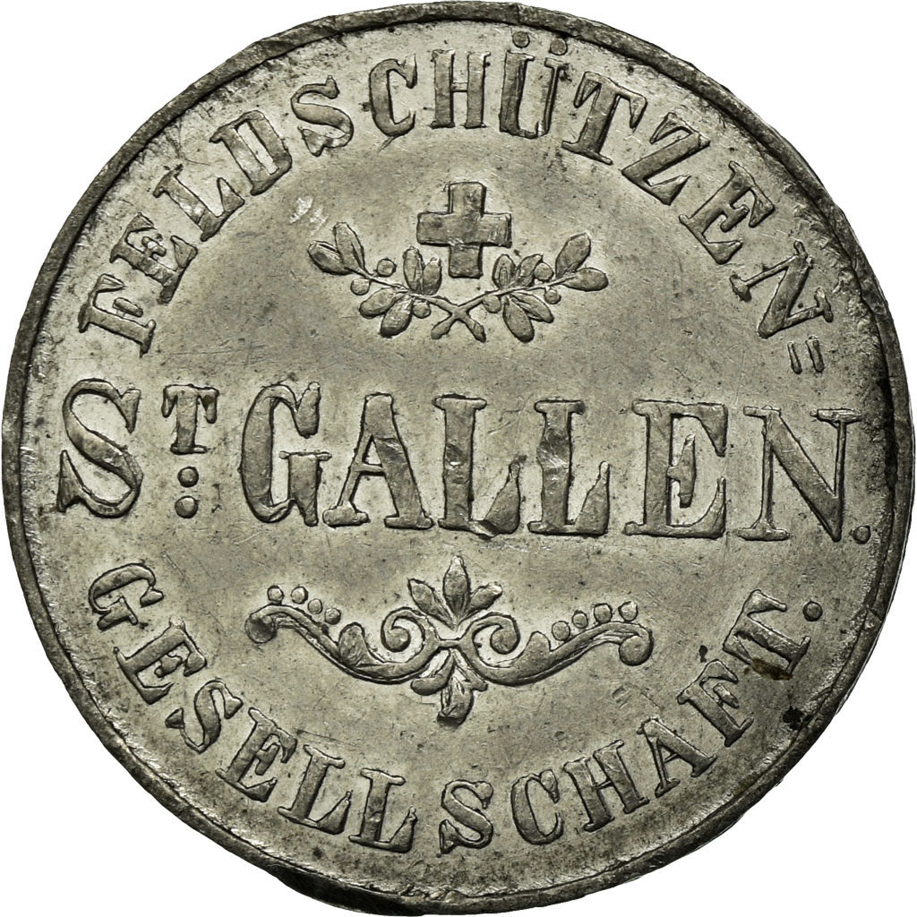 Suisse, Jeton, Société de Tir de Saint-Gall, TTB, Aluminium