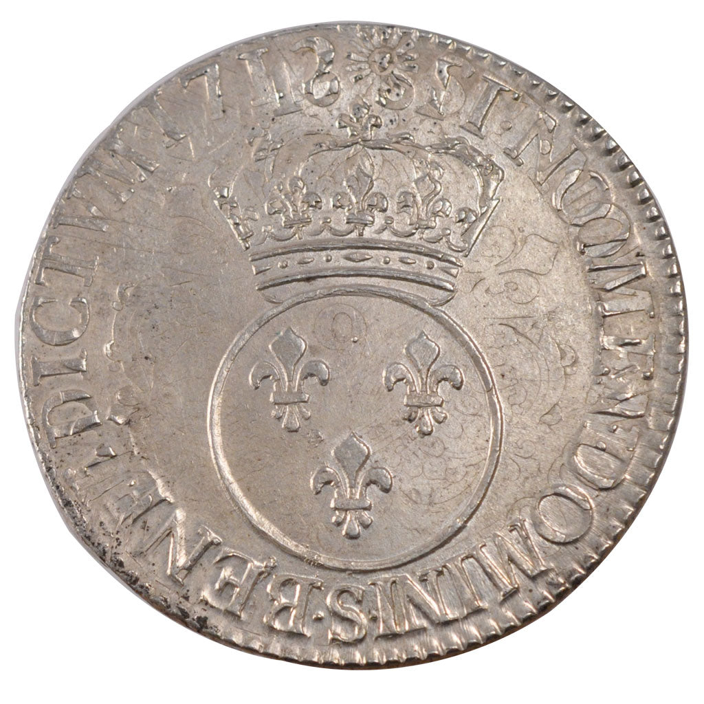FRANCE, Écu Vertugadin, Ecu, 1716, Reims, AU(50-53), Silver, Gadoury #317, 30.69