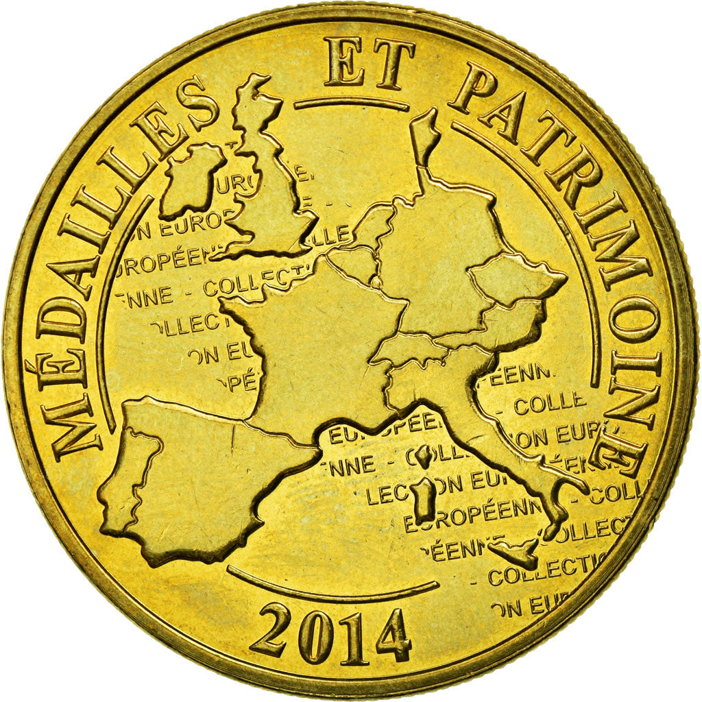 France, Médaille, Château de Cheverny, Val de Loire, 2014, FDC, Copper Gilt